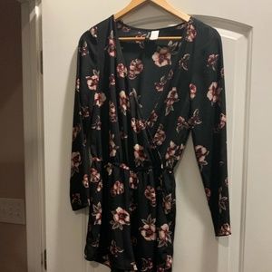 Long sleeve, short floral romper